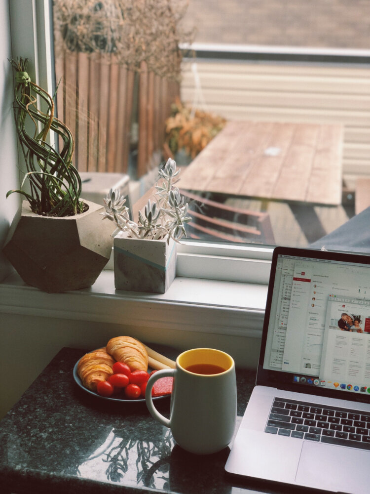 Laptop and Food