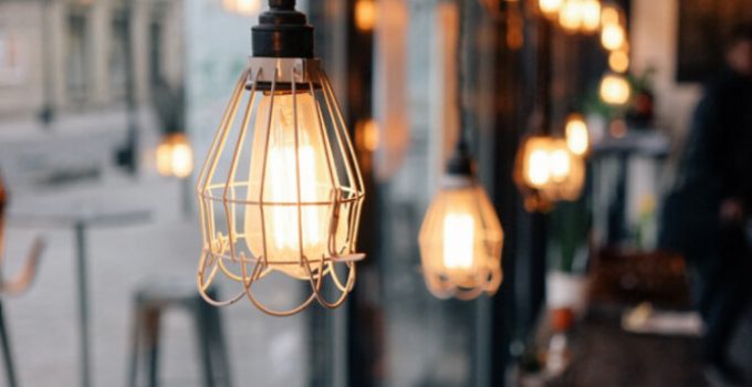 Lights in Cafe Window