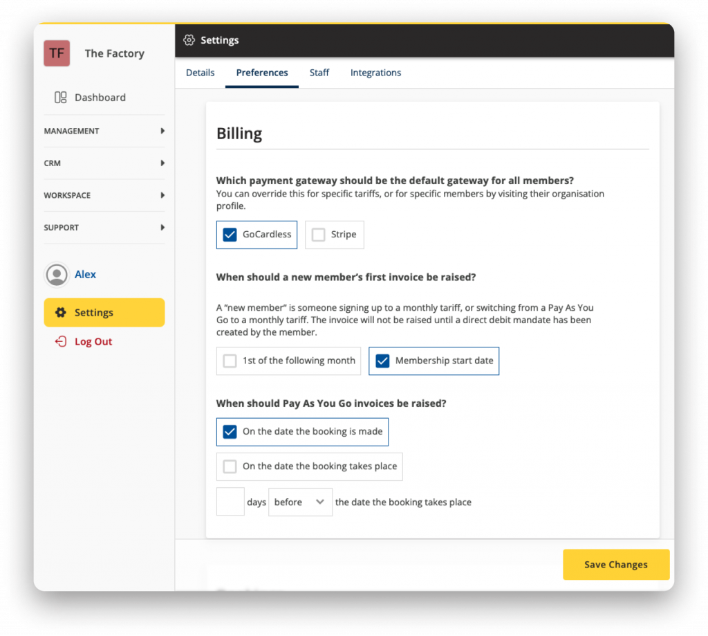 Settings in Coherent